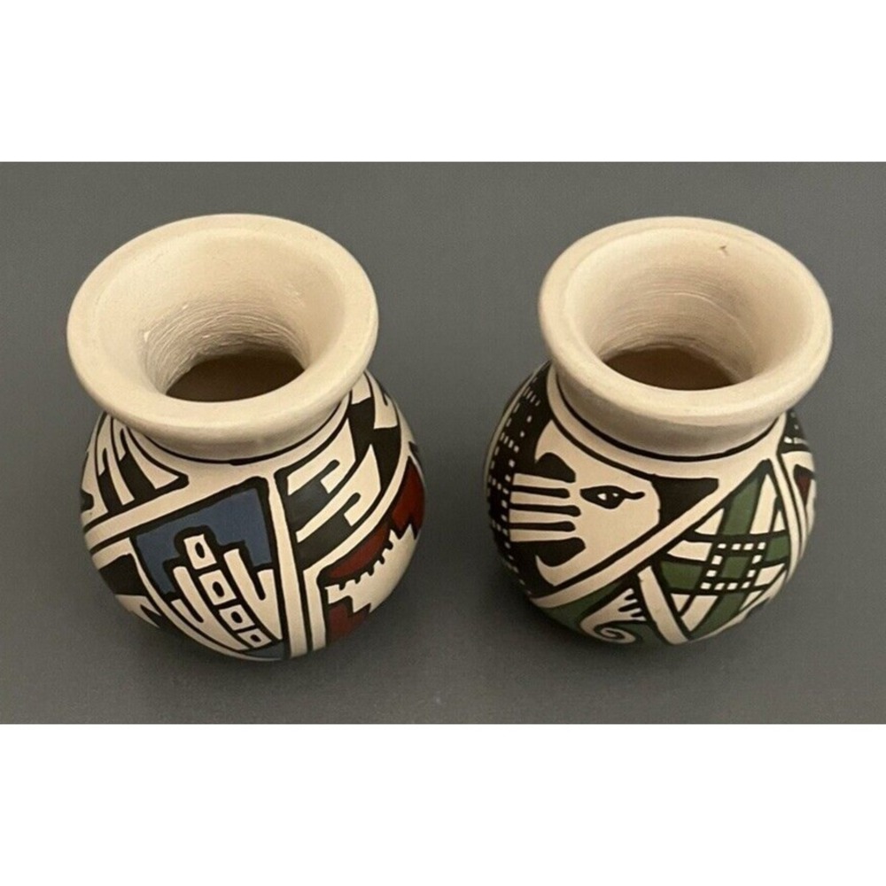 Mata Ortiz Pottery RRR Reydesel Reyes Roque Miniature Ollas Jars Clay Art Mexico - Picture 7 of 10